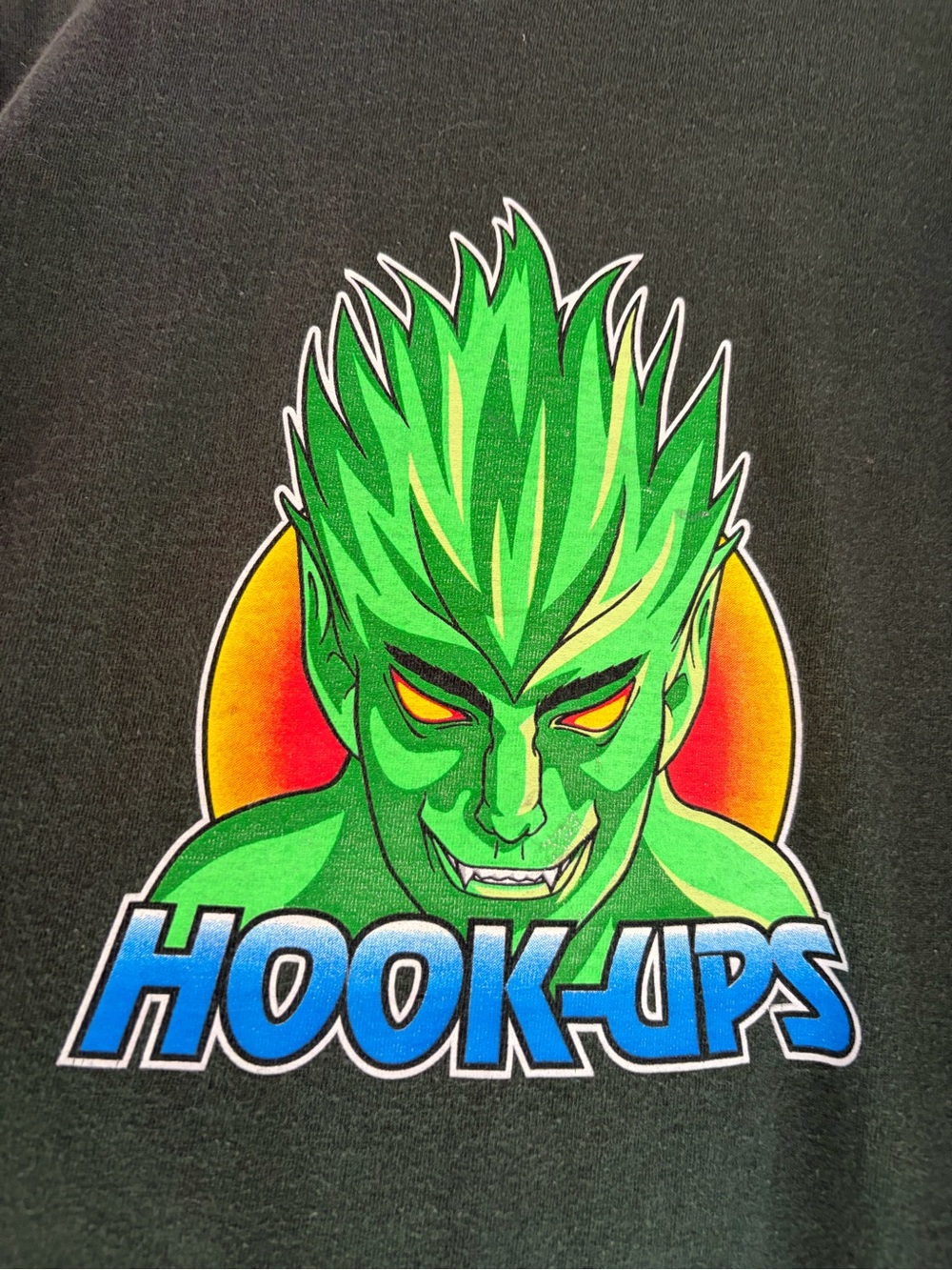 Vintage super rare green XL Hook-UPS skate shirt 90s great condition